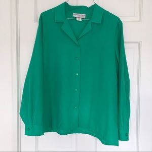 Vintage Bedford Fair Bright Jade Blouse